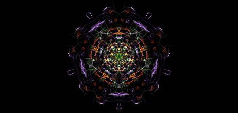 Colorful Mandala Pattern — Purple, Hypnotic, Digital Art, Smoke