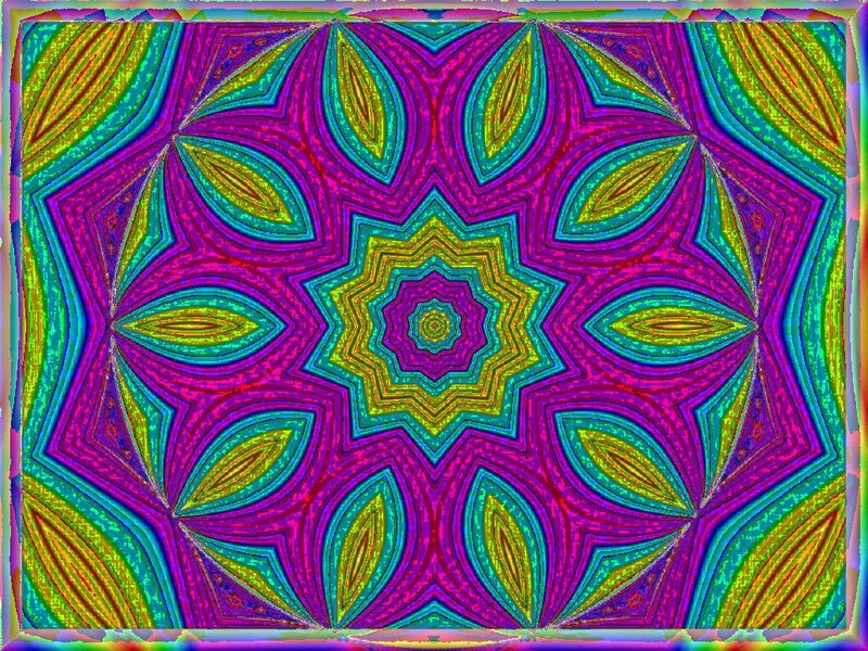 Colorful Mandala Pattern — Purple, Hypnotic, Digital Art, Star