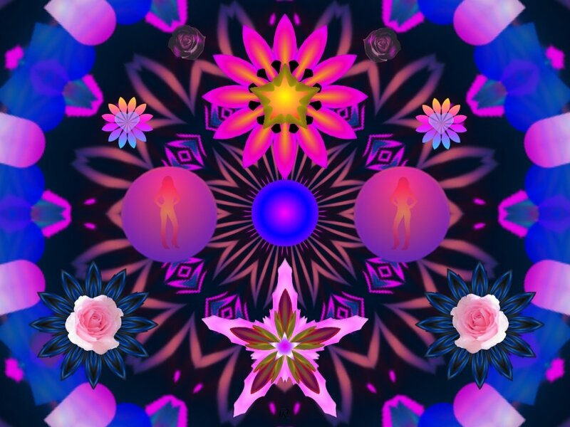 Colorful Mandala Pattern — Purple, Hypnotic, Night