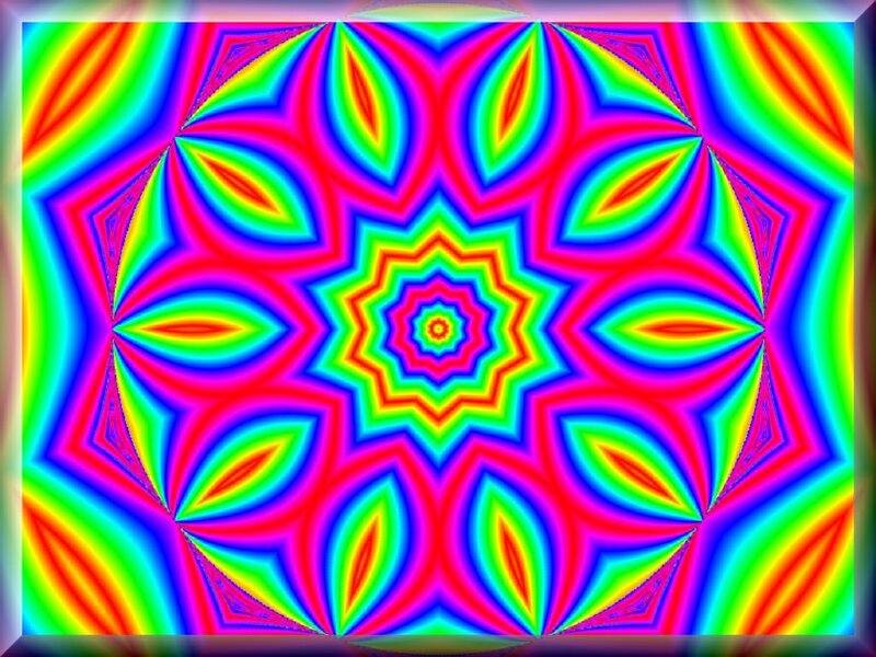 Colorful Mandala Pattern — Red, Hypnotic, Abstract, Star