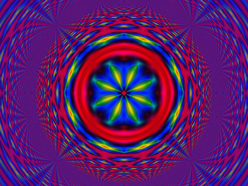 Colorful Mandala Pattern — Red, Hypnotic, Abstract