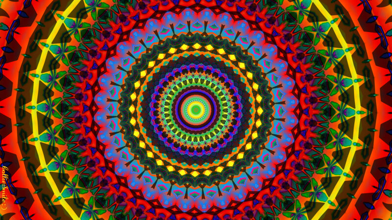 Colorful Mandala Pattern — Red, Hypnotic, Digital Art, Circle