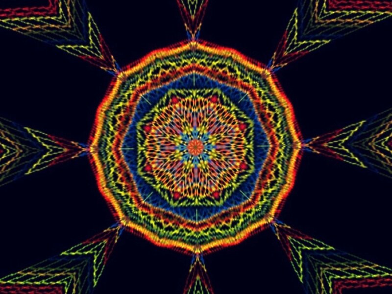 Colorful Mandala Pattern — Red, Hypnotic, Digital Art, Geometric