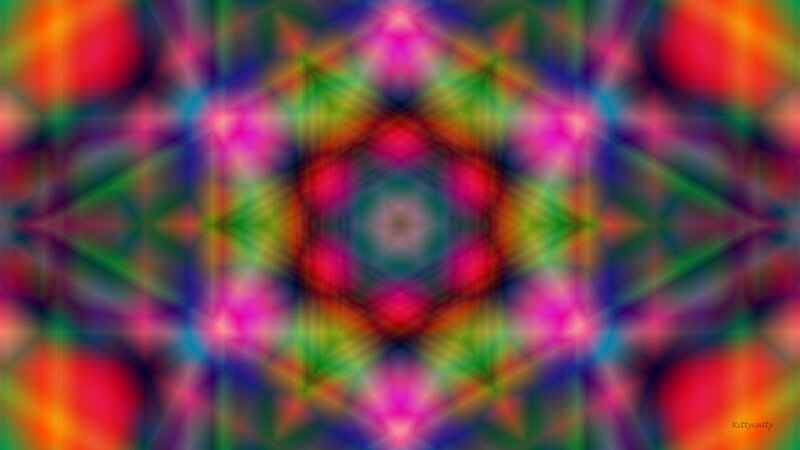 Colorful Mandala Pattern — Red, Hypnotic, Digital Art, Stars