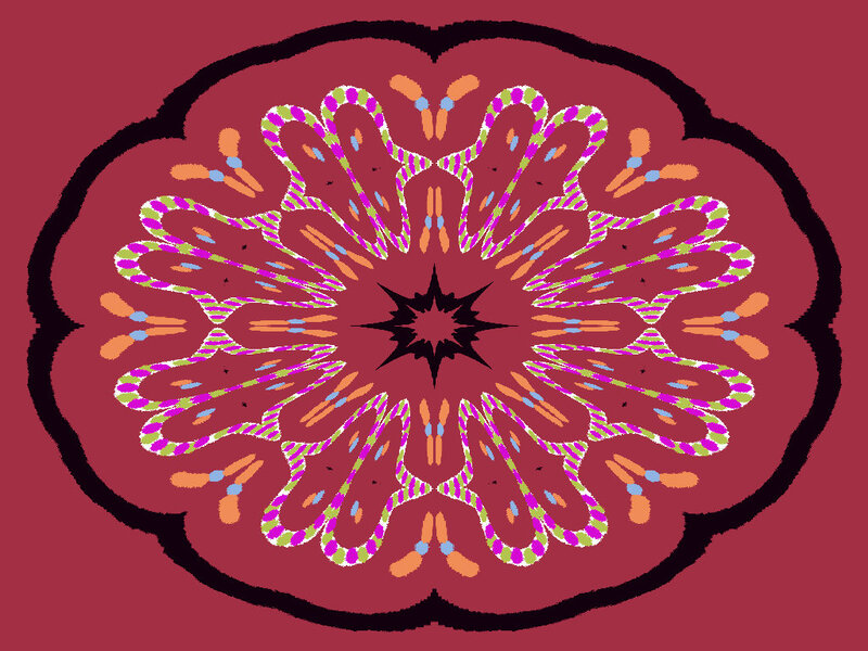Colorful Mandala Pattern — Red, Symmetrical