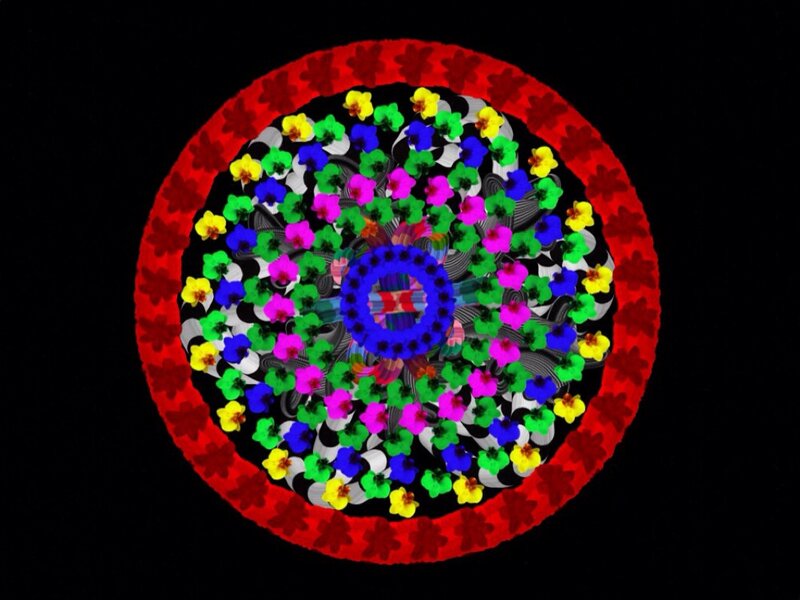 Colorful Mandala Pattern — Red, Vibrant, Digital Art, Circle