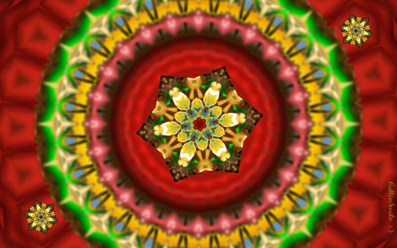 Colorful Mandala Pattern — Red, Vibrant, Digital Art