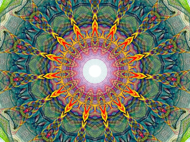 Colorful Mandala Pattern — Yellow, Hypnotic, Abstract, Colors