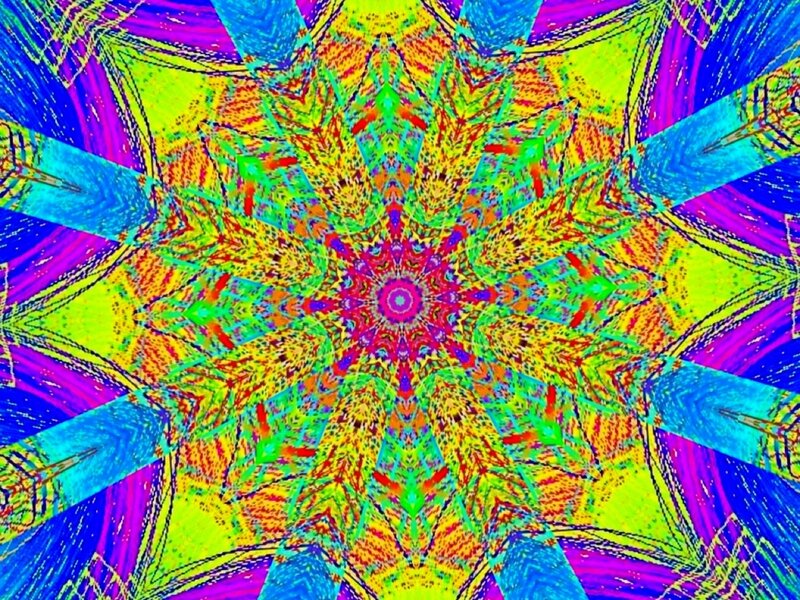 Colorful Mandala Pattern — Yellow, Hypnotic, Abstract