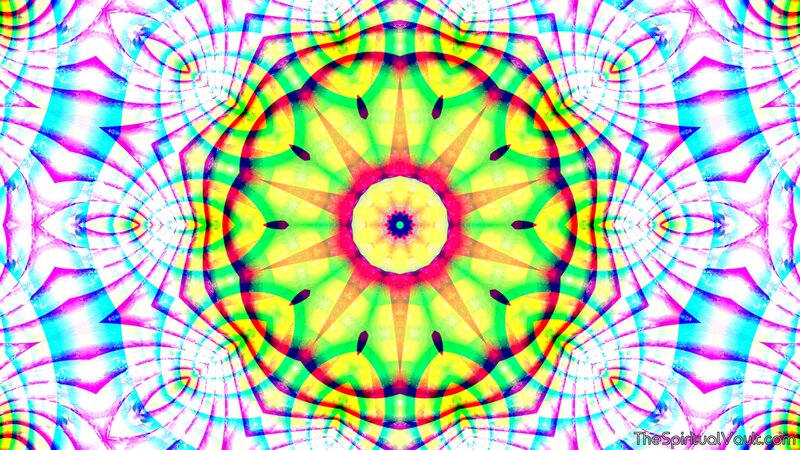 Colorful Mandala Pattern — Yellow, Hypnotic, Digital Art, Colors