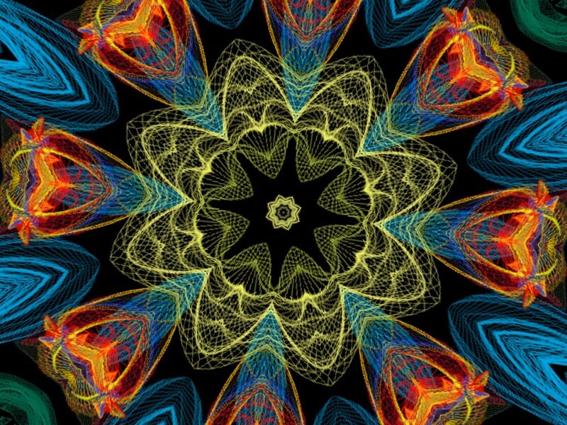 Colorful Mandala Pattern — Yellow, Hypnotic