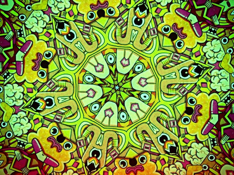 Colorful Mandala Pattern — Yellow, Psychedelic