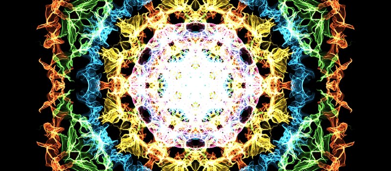 Colorful Mandala Pattern — Yellow, Vibrant, Digital Art