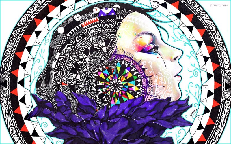 colorful mandala portrait
