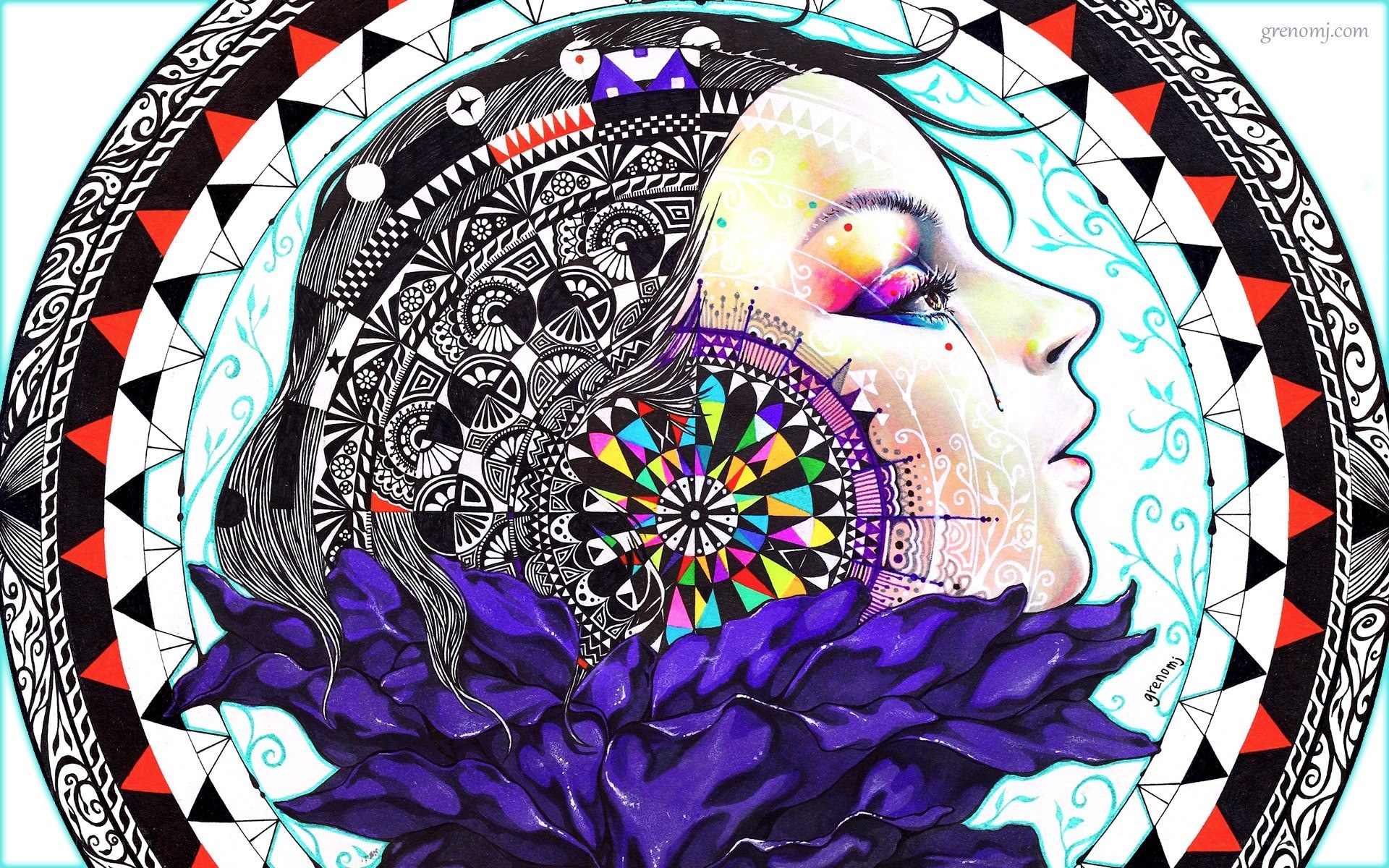 colorful mandala portrait