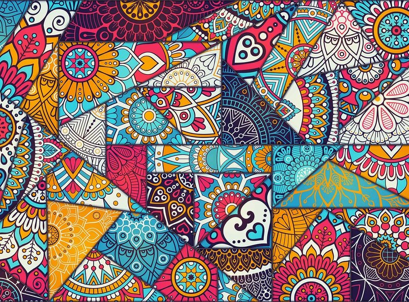 Colorful Mandala Tiles — Blue