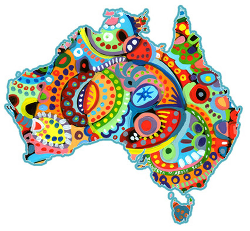 Colorful Map of Australia