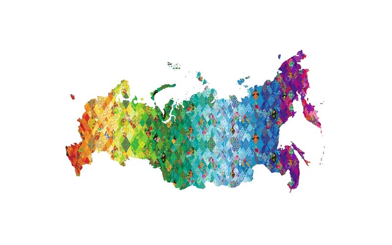 Colorful map of Russia