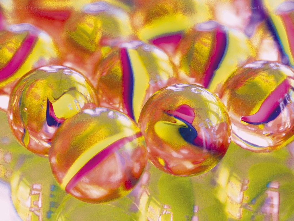 Colorful marbles in close-up