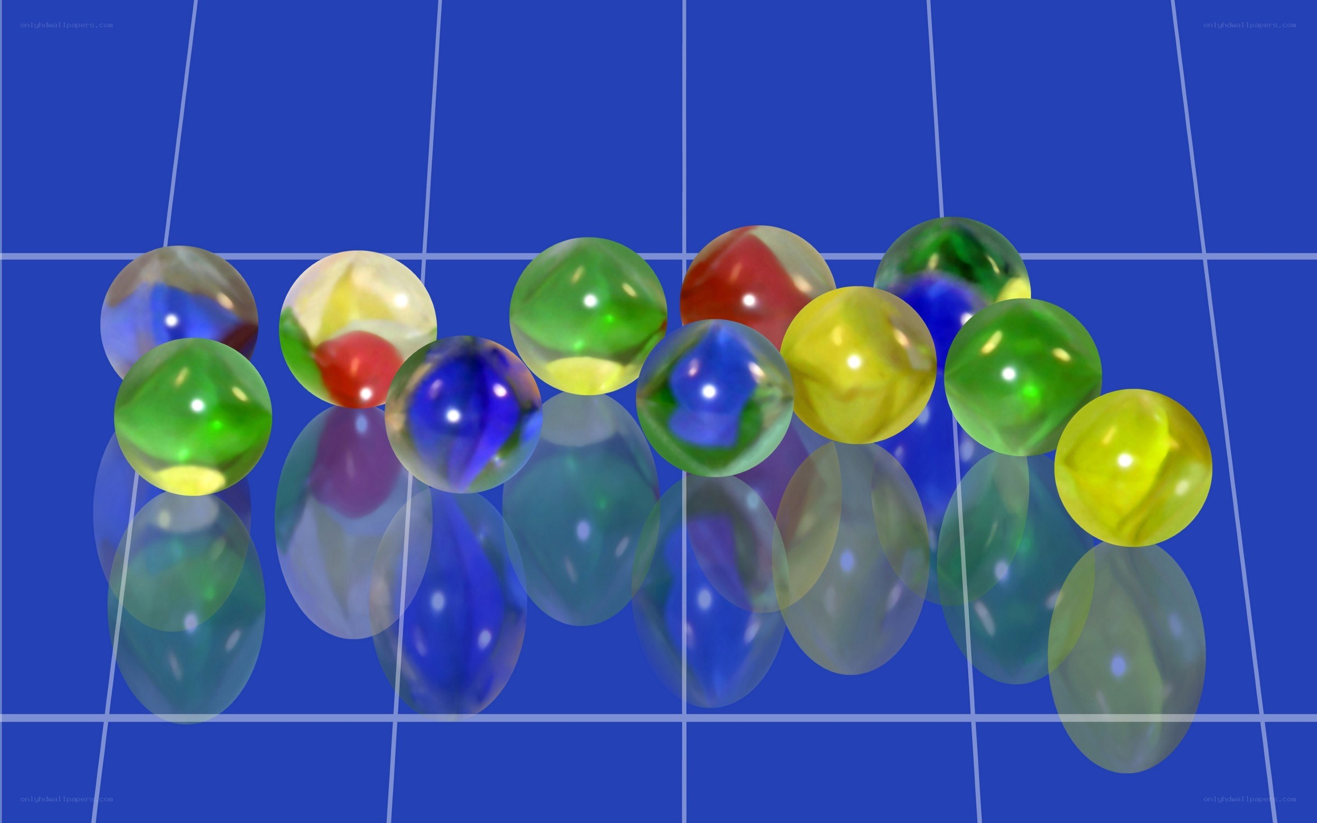 Colorful marbles on grid