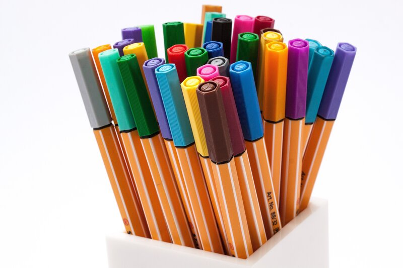 Colorful Markers in Holder