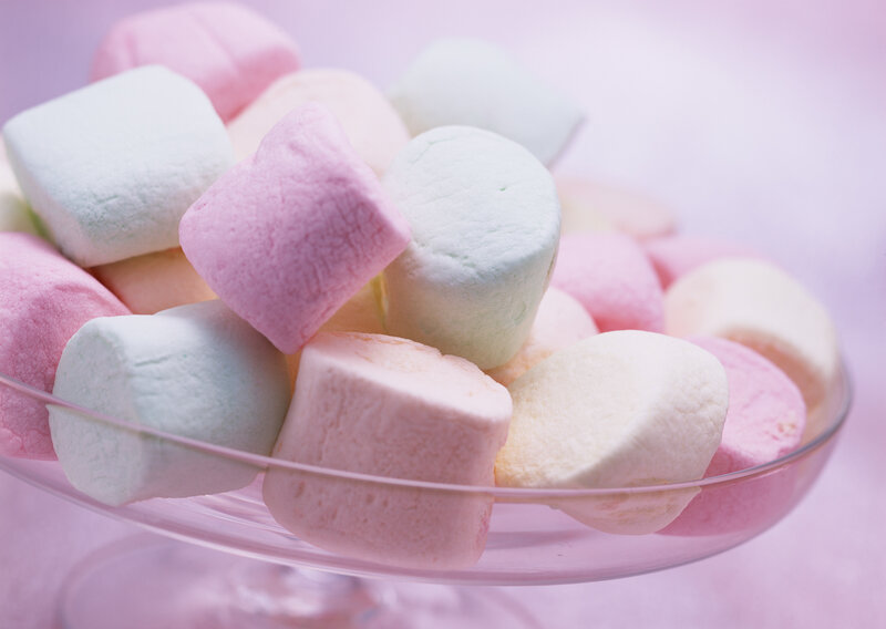 Colorful marshmallows in a bowl