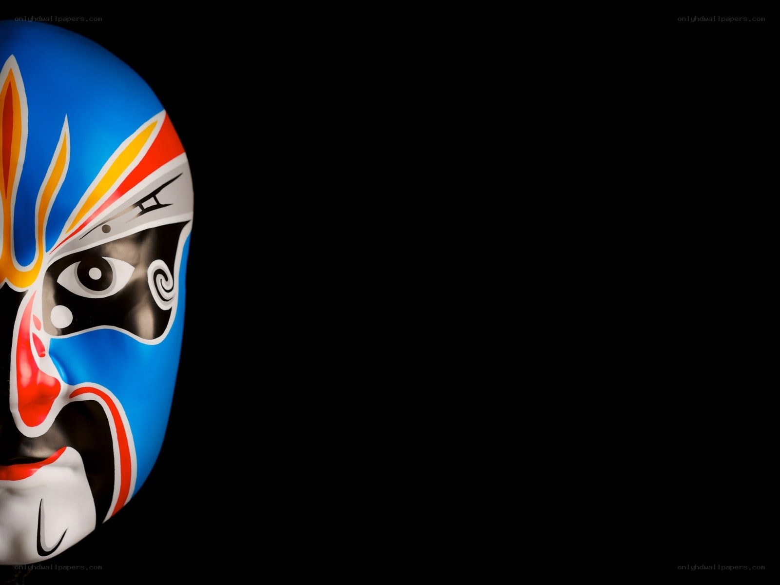 colorful mask on black background