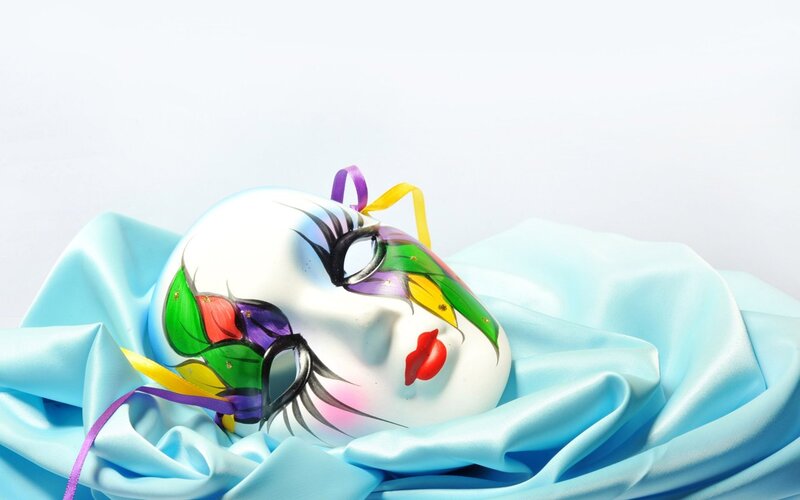 Colorful Mask on Fabric