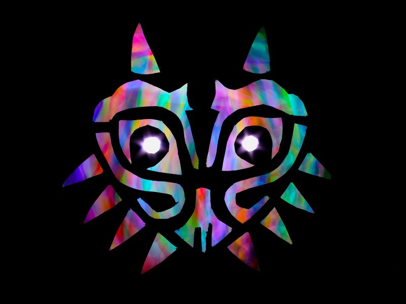 Colorful Mask with Glowing Eyes