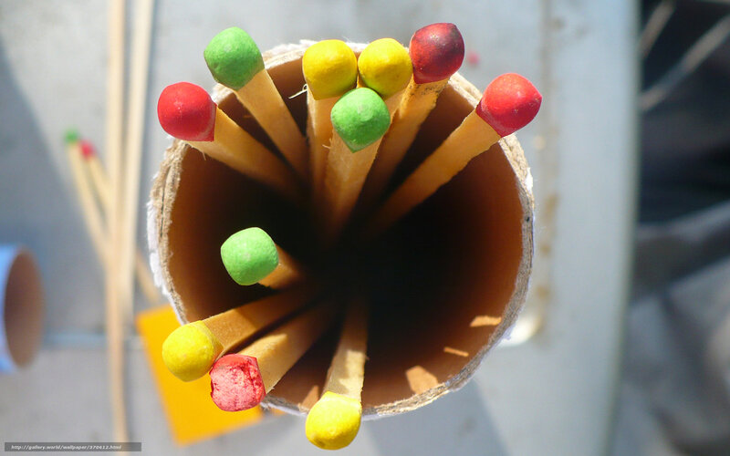 Colorful Matches in Tube — Brown