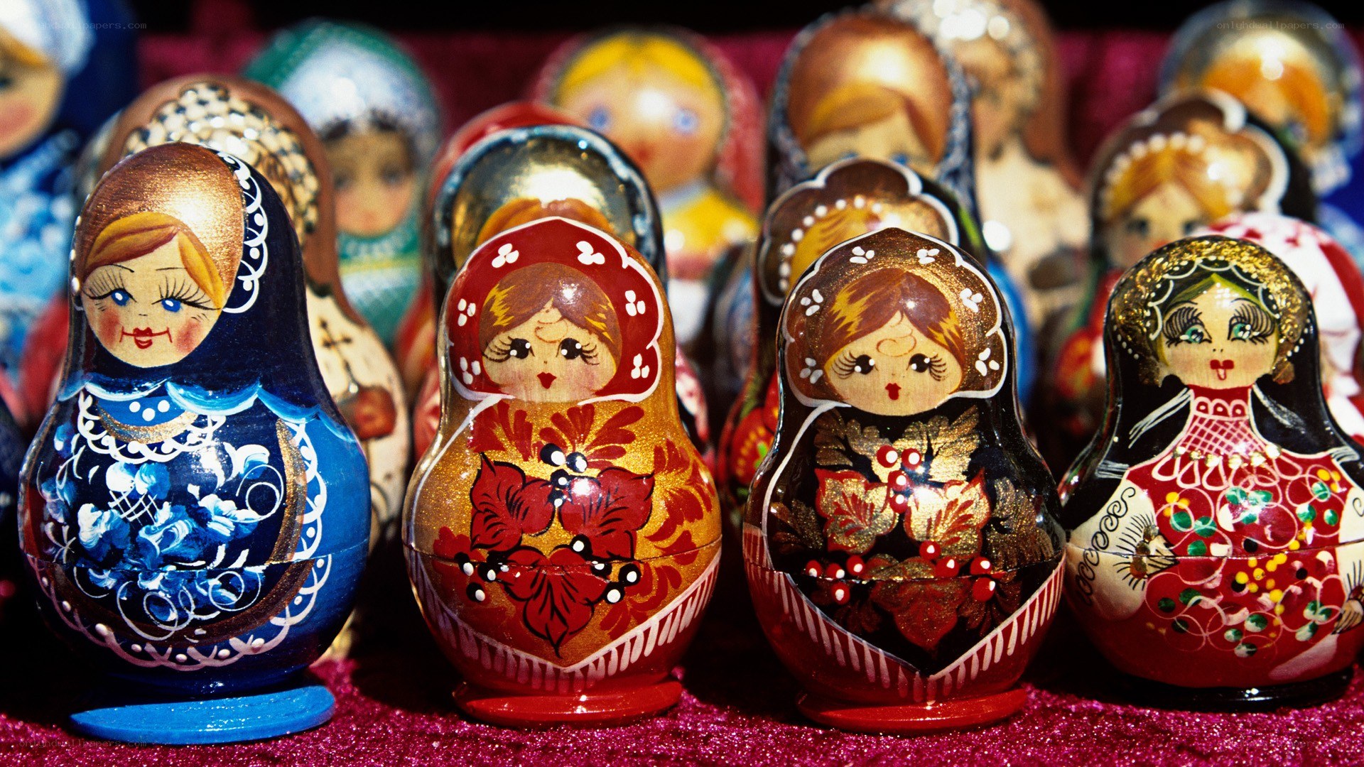 Colorful matryoshka dolls