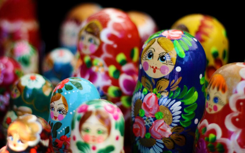 Colorful matryoshka dolls