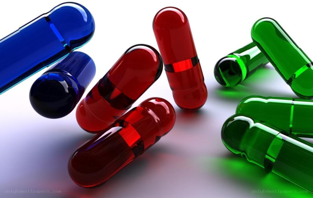 Colorful medicine capsules