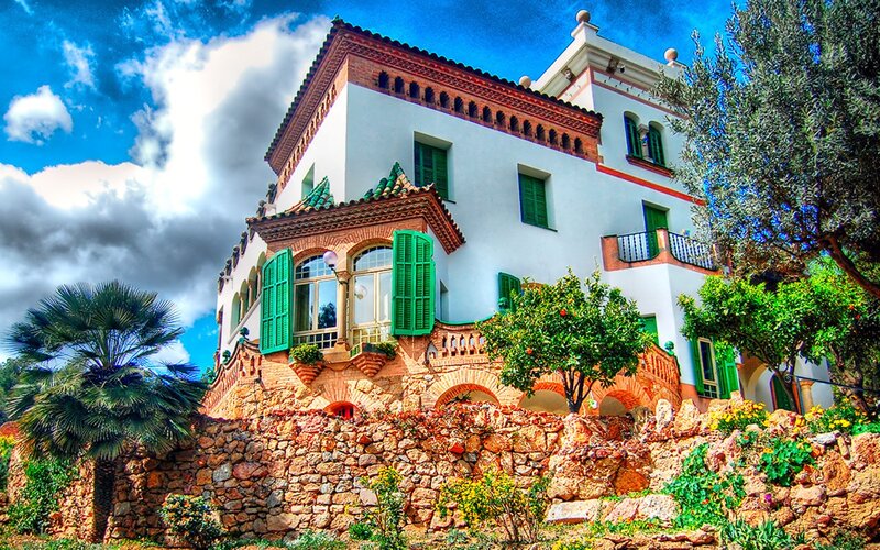 Colorful Mediterranean villa