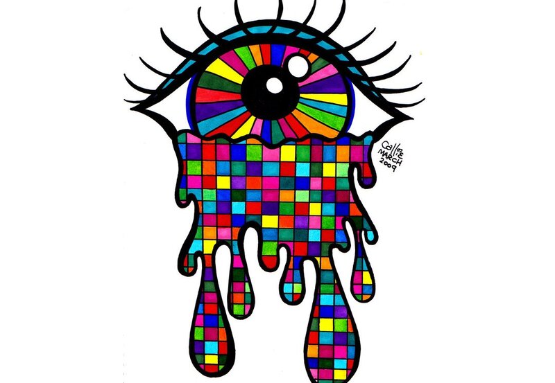 colorful melting eye