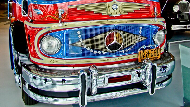 colorful mercedes truck front