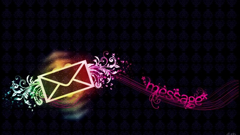Colorful message envelope design
