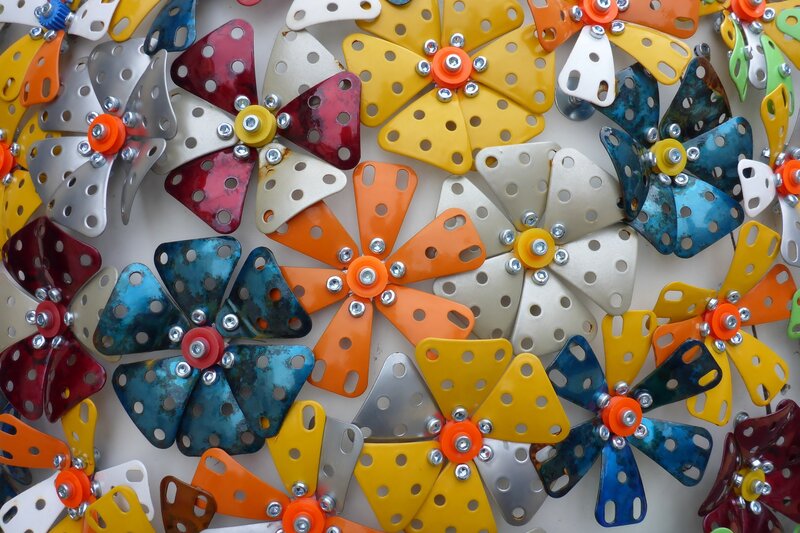 Colorful Metal Flowers