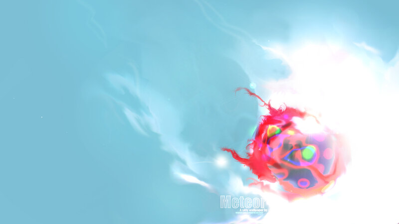 Colorful meteor in sky