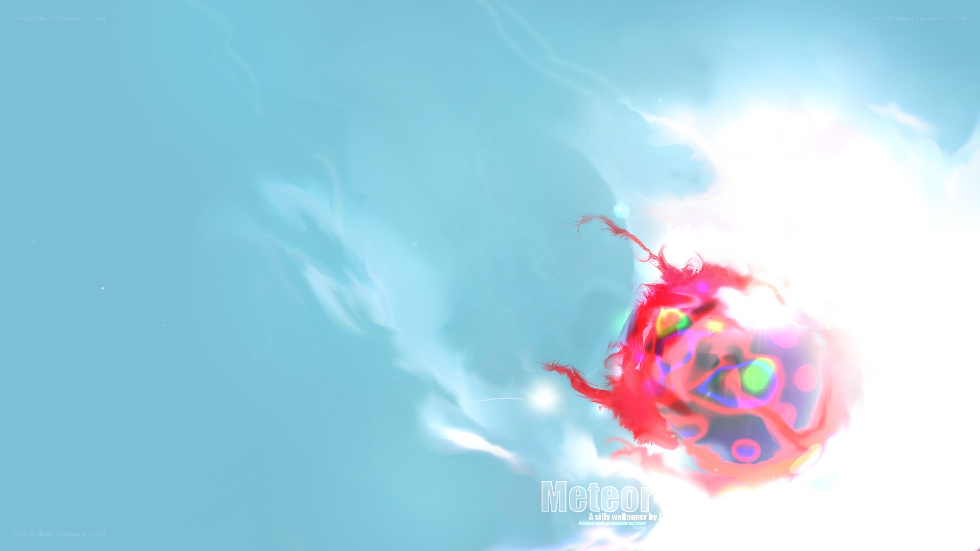Colorful meteor in sky