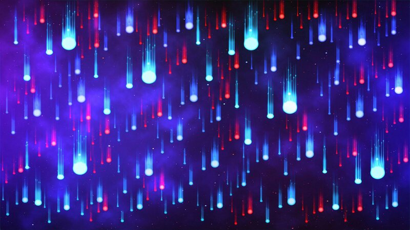 Colorful Meteors Falling