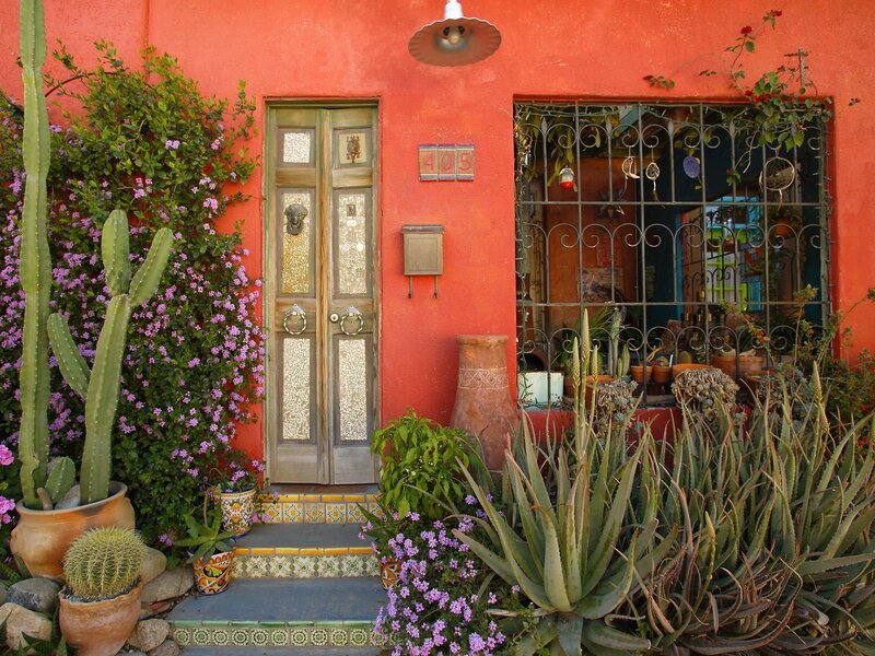 Colorful Mexican home entrance