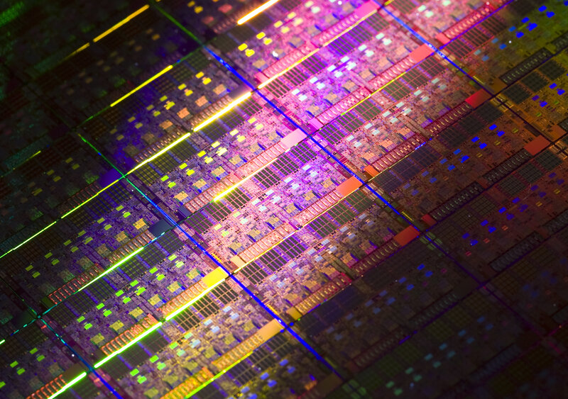 Colorful microchip wafer