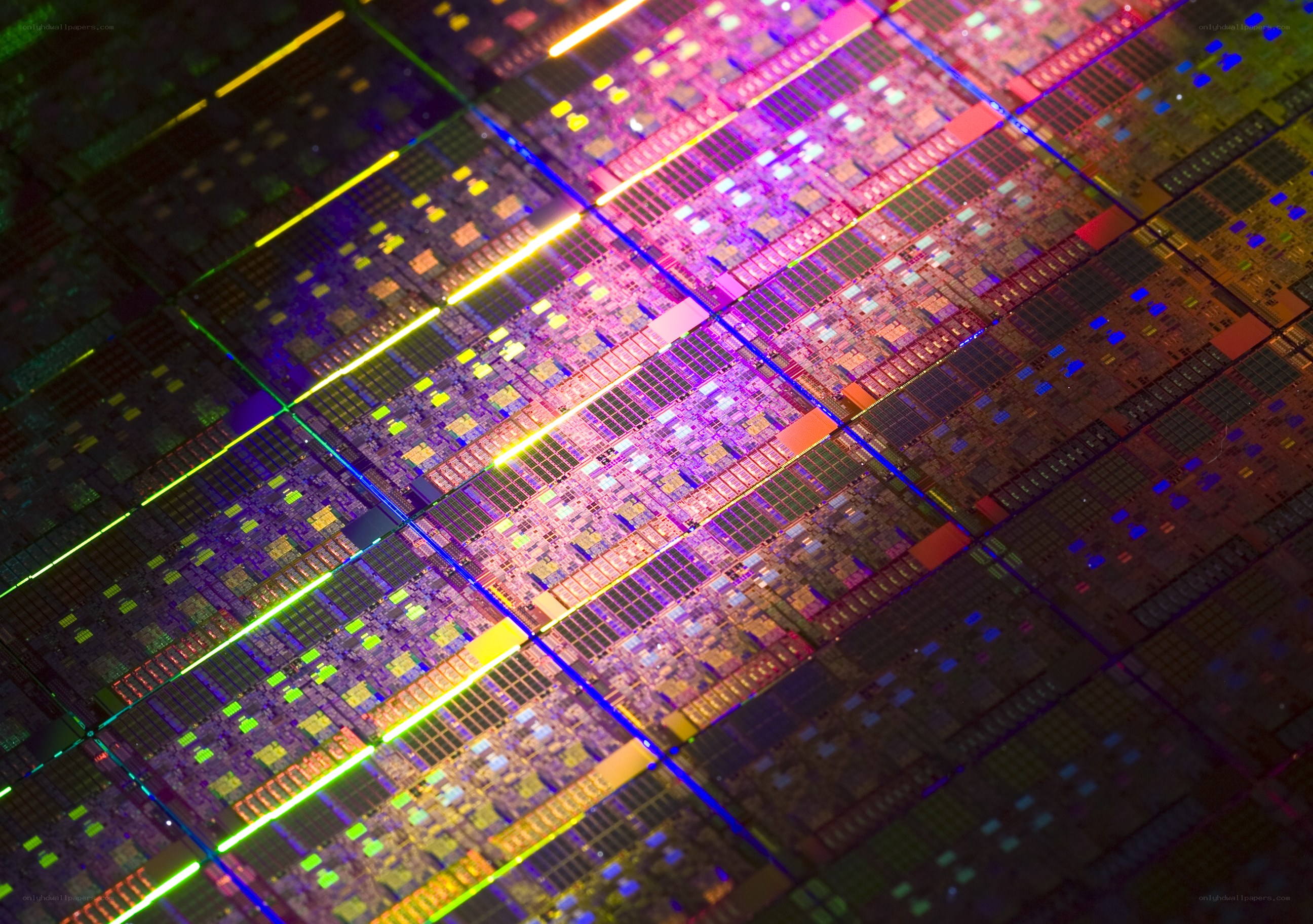Colorful microchip wafer