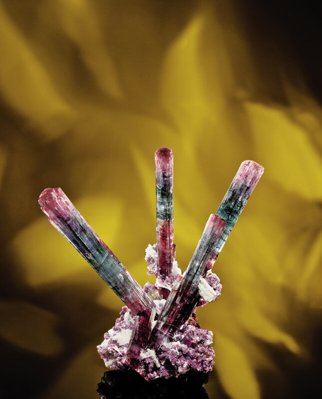 Colorful mineral crystal cluster