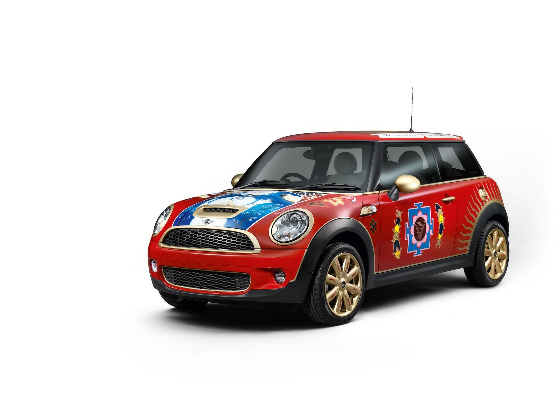 colorful mini cooper car