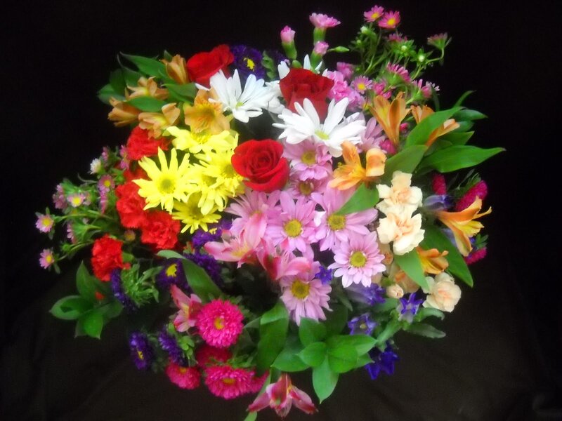 colorful mixed flower bouquet