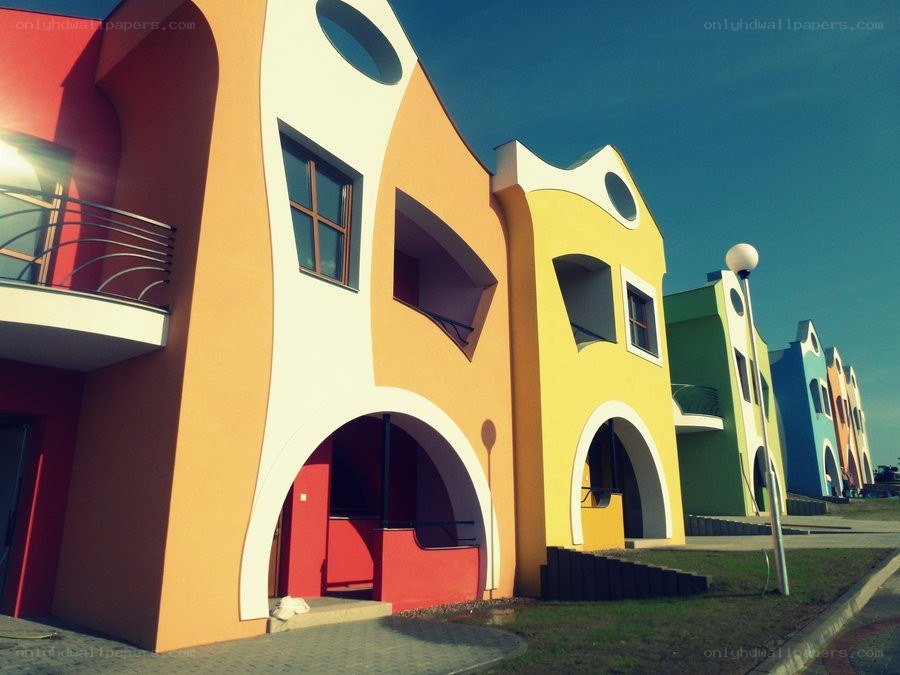 Colorful modern buildings