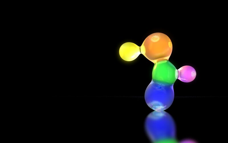 colorful molecule model