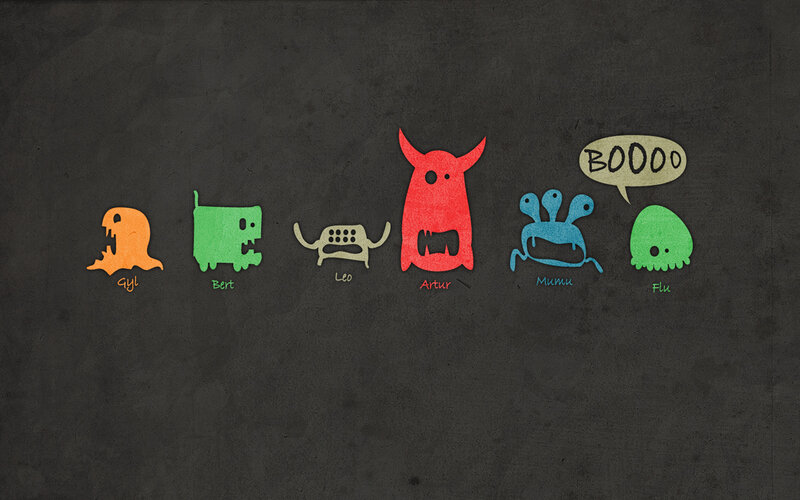 Colorful monster characters